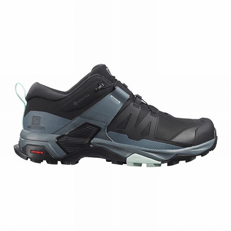 Buty Trekkingowe Damskie Salomon X ULTRA 4 GORE-TEX - Czarne / Niebieskie - Polska (025-PELOAC)